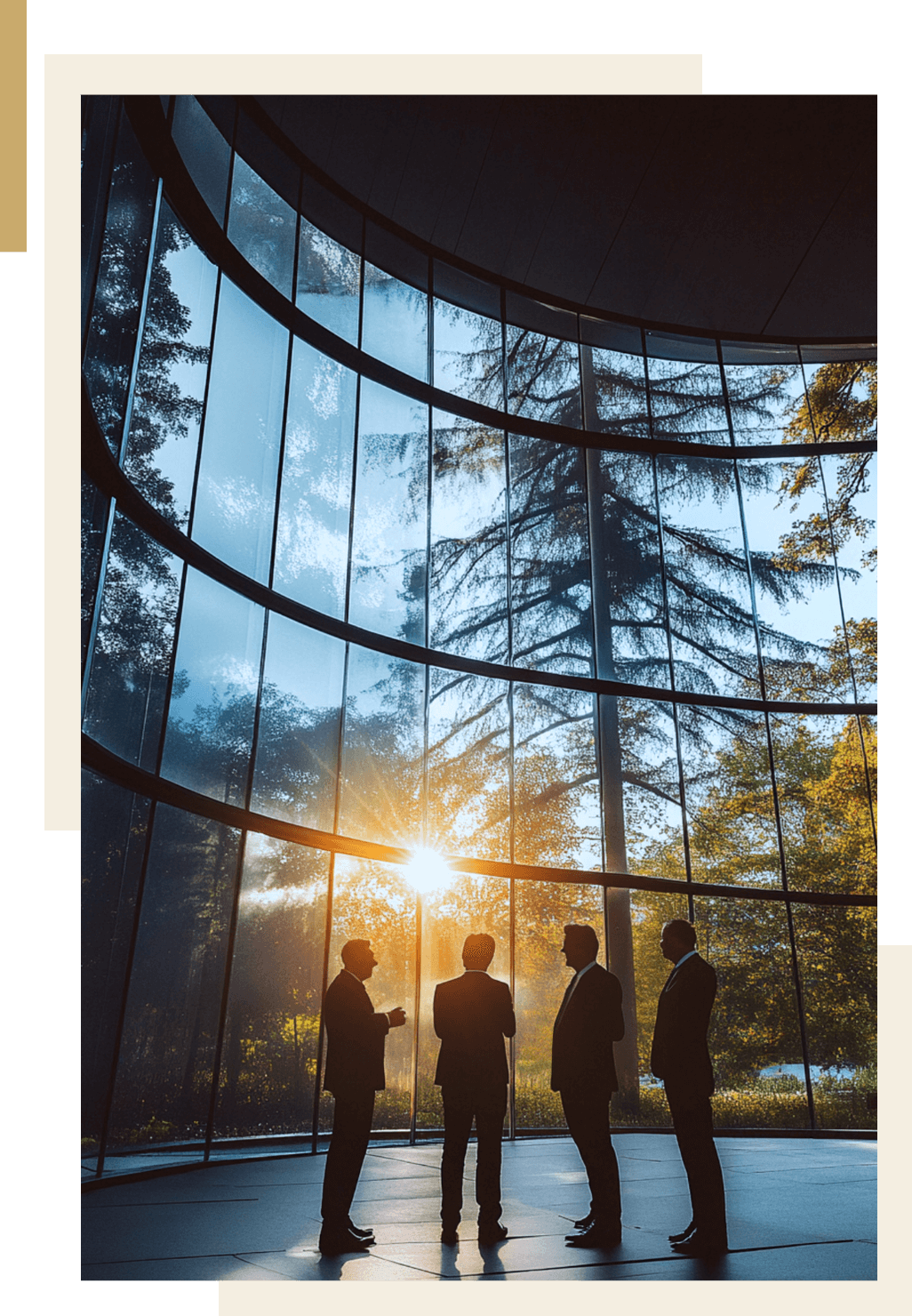 Pallink brand image of a sunlit glass atrium